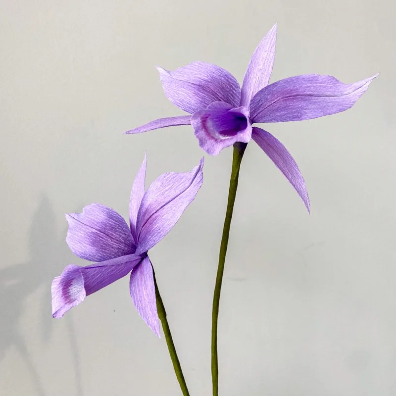 Guaria Morada Orchid Crepe Paper Flower Centerpiece Arrangement